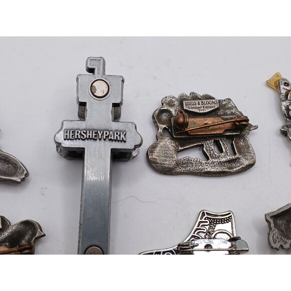 10 Pewter Brooches JJ Hippo, Pig + 4 BIRDS & BLOOMS Limited Edition Lapel Pins - Picture 11 of 14